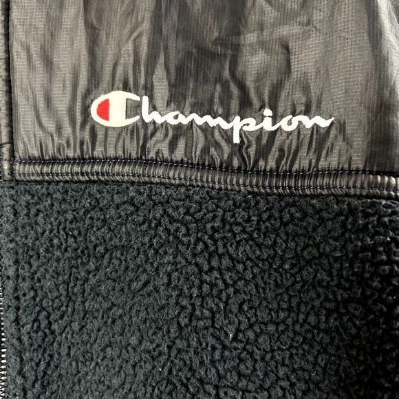 Champion Mens Navy Blue Varsity Sherpa Full Zip Jacket Size M - Picture 5 of 9